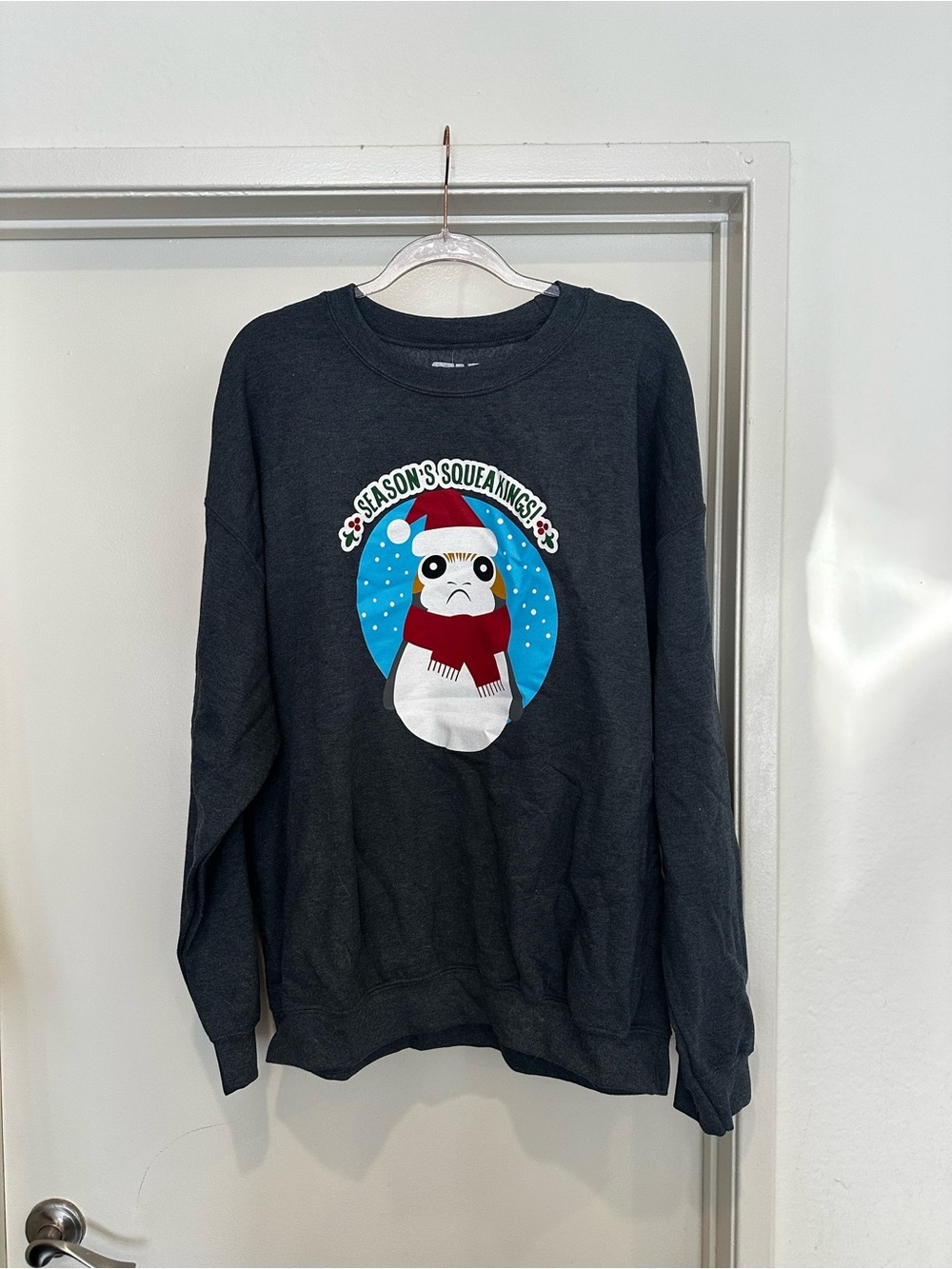 Star Wars Holiday Porg Season’s Squeaking Crewneck Sweatshirt - NWT